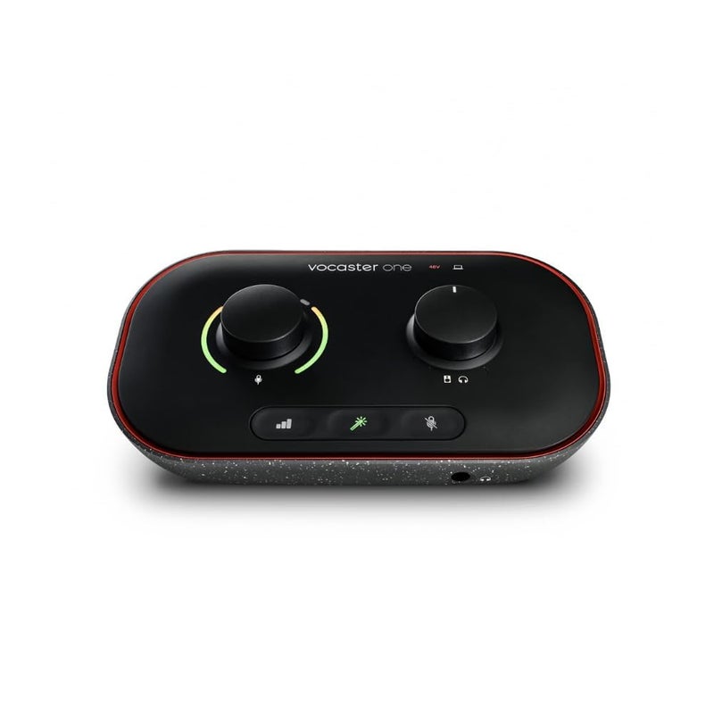 Focusrite Vocaster One - Podcasting Interface for Recording as a Solo Creator. Use Auto Gain, Enhance, and Mute for Easy Podcasting. Small, Lightweight, and Powered by Computer - Image 1